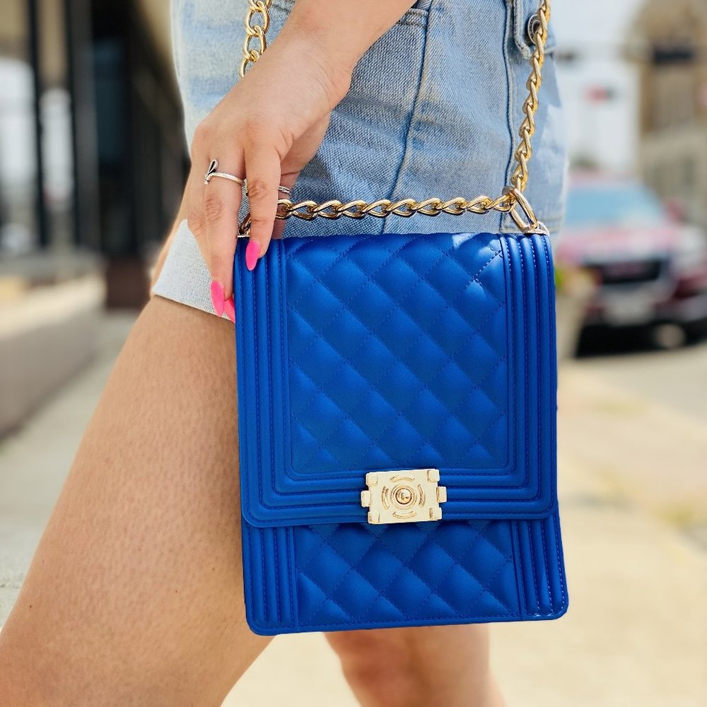 Most Wanted Quilted Purse-Blue